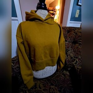 Mustard Cropped Hoodie
